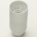 SES E14 Light Bulb Lamp holder Plain Liner 10mm, in White Plastic, Unswitched (A105W)